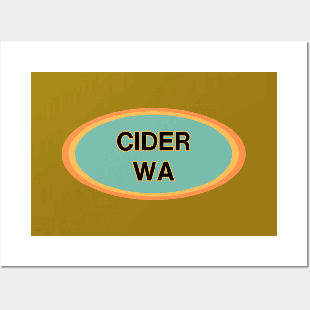 Cider Washington! Gold, Orange, and Light Pine Green Logo Design Wall Art by SwagOMart